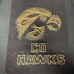 Vintage Iowa Hawkeyes String Art Wall Hanging Hawkeye Logo College Decor
